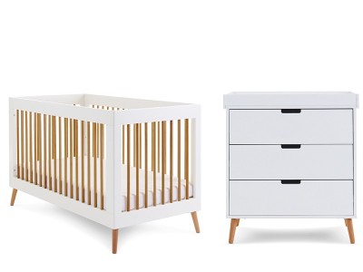 Obaby Maya 2 Piece Room Set - White | Baby Snooze