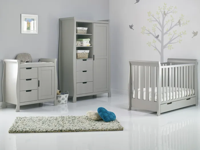 Stamford Mini Sleigh 3 Piece Room Set - Warm Grey | Obaby