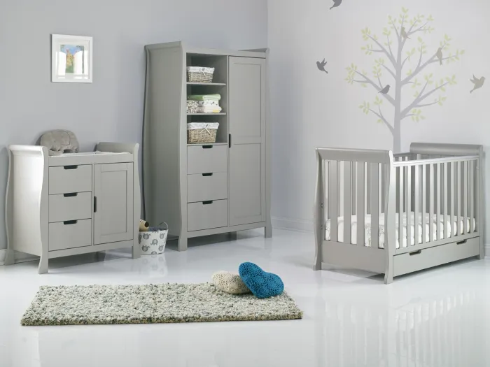 Obaby Stamford Mini Sleigh 3 Piece Room Set - Warm Grey