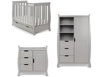 Stamford Mini Sleigh 3 Piece Room Set - Warm Grey | Obaby