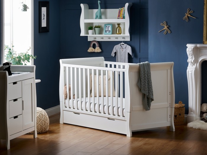 Stamford Classic Sleigh 2 Piece Room Set - White | Obaby
