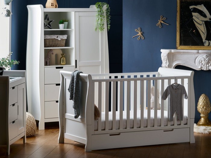 Stamford Classic Sleigh 3 Piece Room Set - White | Obaby