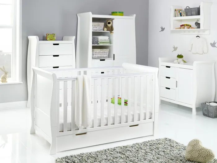 Stamford Classic 4 Piece Room Set - White | Obaby