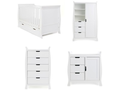 Stamford Classic 4 Piece Room Set - White | Obaby