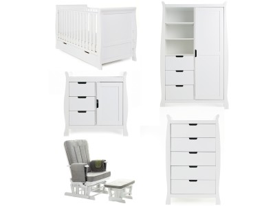 Stamford Classic 5 Piece Room Set - White | Obaby
