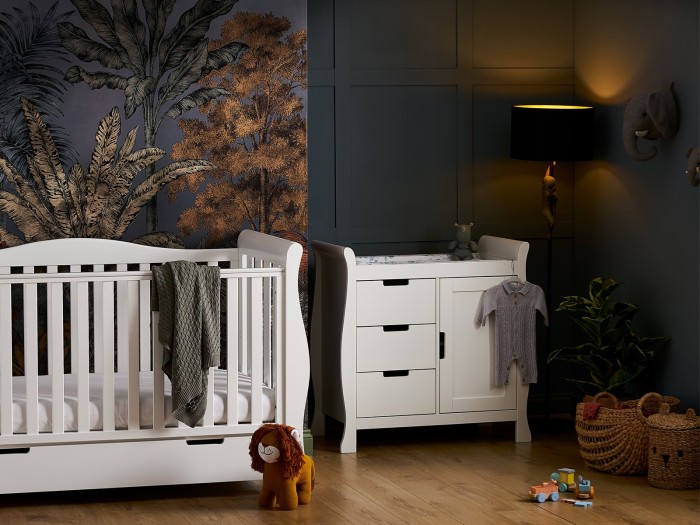 Obaby Stamford Luxe 2 Piece Room Set - White | Baby Snooze