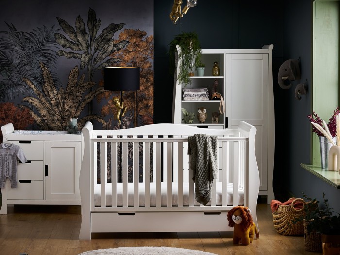 Obaby Stamford Luxe 3 Piece Room Set - White | Baby Snooze