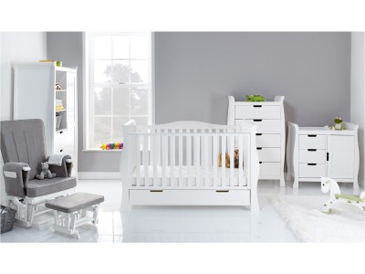 Obaby Stamford Luxe 5 Piece Room Set - White | Baby Snooze
