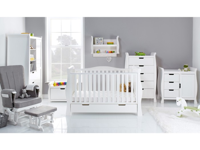 Obaby Stamford Luxe 7 Piece Room Set - White | Baby Snooze