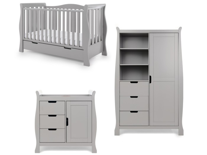 Obaby Stamford Luxe 3 Piece Room Set - Warm Grey | Baby Snooze