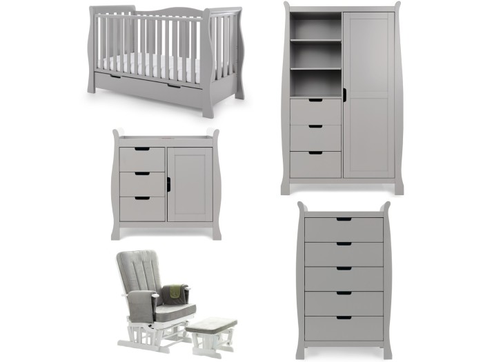 Obaby Stamford Luxe 5 Piece Room Set - Warm Grey | Baby Snooze