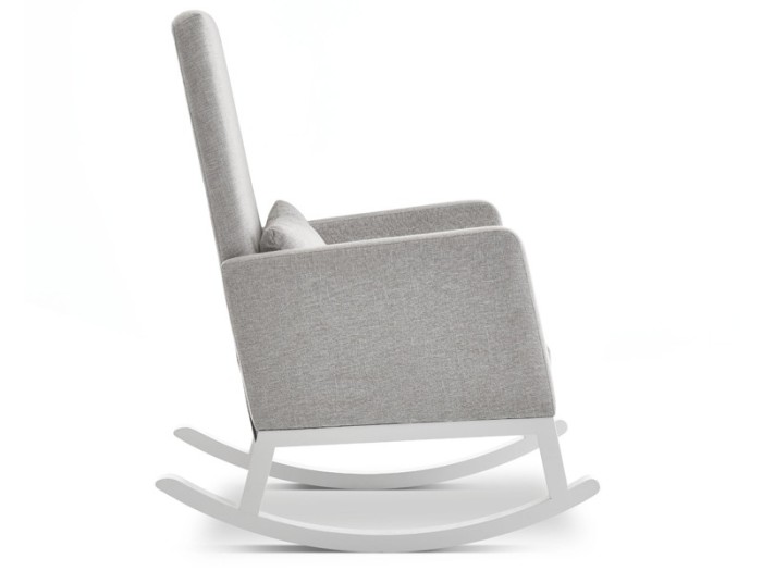 Obaby High Back Rocking Chair in White with Stone