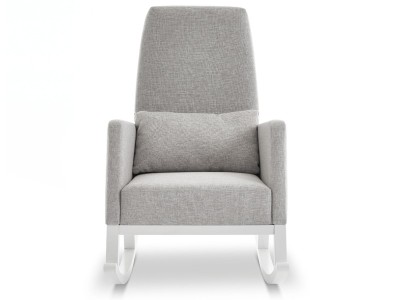 Obaby High Back Rocking Chair in White with Stone