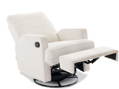 Obaby Madison Swivel Glider Recliner Chair in Bouclé Style