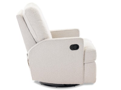 Obaby Madison Swivel Glider Recliner Chair in Bouclé Style