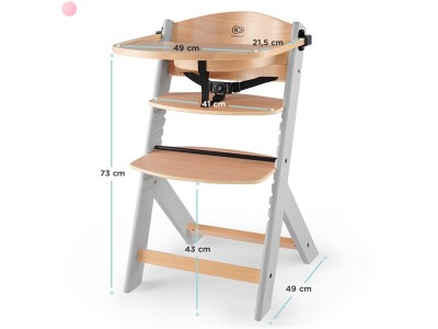 Kinderkraft Enock High chair - Grey/Natural | Baby Snooze