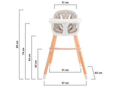 Kinderkraft Sienna high chair - Grey | Baby Snooze