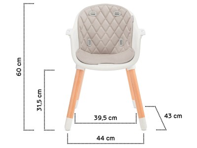 Kinderkraft Sienna high chair - Grey | Baby Snooze