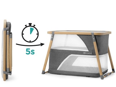 Sofi travel cot with playpen function - Grey | Kinderkraft