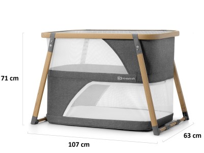 Sofi travel cot with playpen function - Grey | Kinderkraft