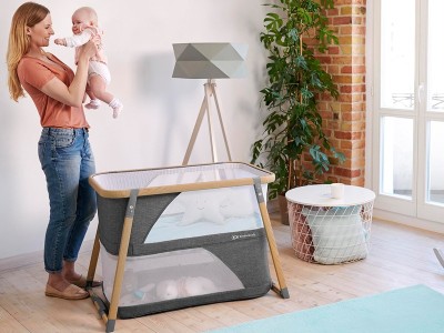 Sofi travel cot with playpen function - Grey | Kinderkraft