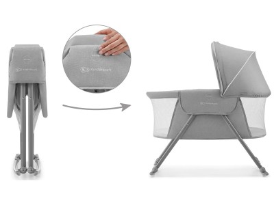 Kinderkraft Lovi Baby cot/basket - Grey | Baby Snooze