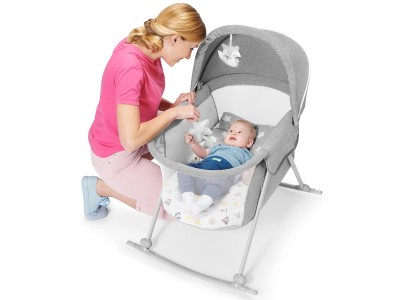 Kinderkraft Lovi Baby cot/basket - Grey | Baby Snooze