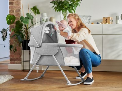 Kinderkraft Lovi Baby cot/basket - Grey | Baby Snooze