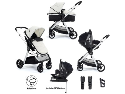 Mimi Travel System Pecan i-Size Car Seat with ISOFIX Base – Silver