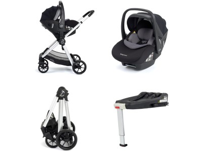 Mimi Travel System Pecan i-Size Car Seat with ISOFIX Base – Silver