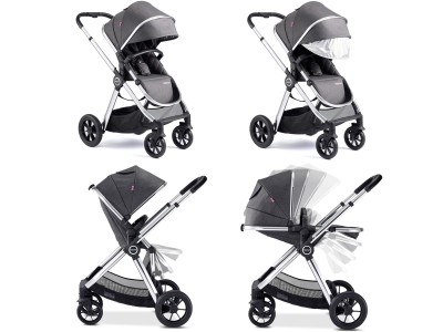Memore V2 Pram Pushchair 11 Piece – Chrome | Babymore