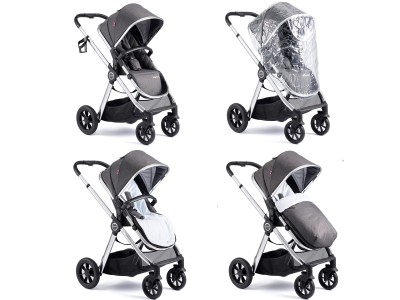 Memore V2 Pram Pushchair 11 Piece – Chrome | Babymore