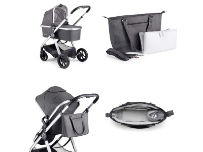 Memore V2 Pram Pushchair 11 Piece – Chrome | Babymore