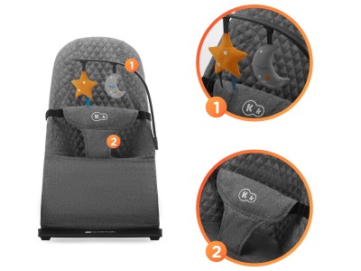 Kinderkraft MIMI reclined cradle - Grey | Baby Snooze