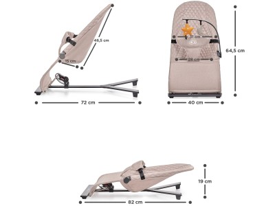 Kinderkraft MIMI reclined cradle - Beige | Baby Snooze