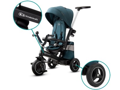 Kinderkraft Easytwist Tricycle - Midnight Green | Baby Snooze