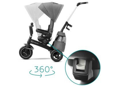 Kinderkraft Easytwist Tricycle - Platinum Grey | Baby Snooze