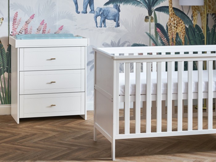 Obaby Evie 2 Piece Room Set - White | Baby Snooze