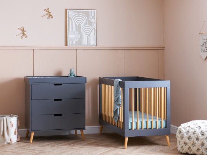 Maya Mini 2 Piece Room Set - Slate with Natural | Obaby