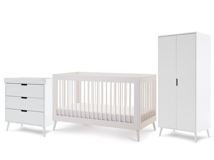 Obaby Maya 3 Piece Room Set - Nordic White | Baby Snooze