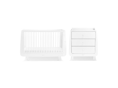 Skandi 2 Piece Nursery Furniture Set - White | SnuzKot