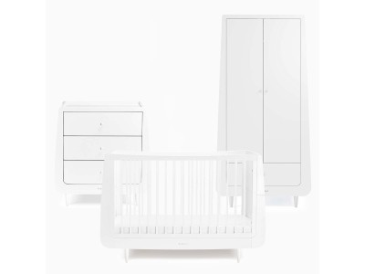 Skandi 3 Piece Nursery Furniture Set - White | SnuzKot