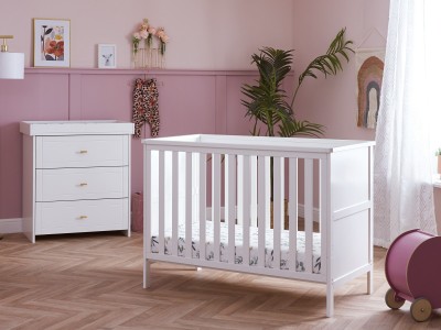 Obaby Evie Mini 2 Piece Room Set - White | Baby Snooze