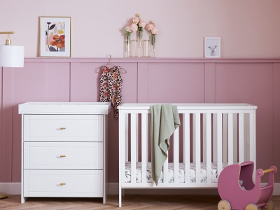 Obaby Evie Mini 2 Piece Room Set - White | Baby Snooze